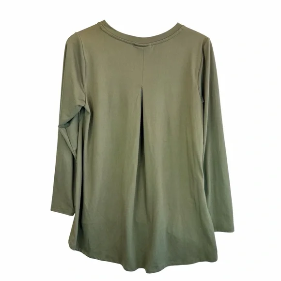 Bobeau Olive Green Long Sleeve Swing Top L - Picture 2 of 5